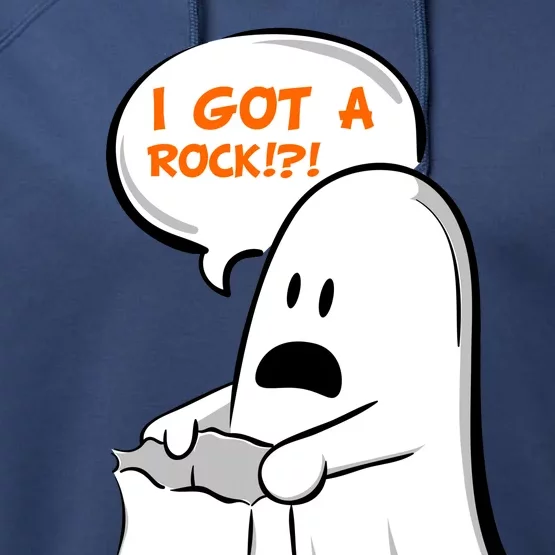 I Got A Rock!?! Halloween Ghost Trick or Treat Performance Fleece Hoodie