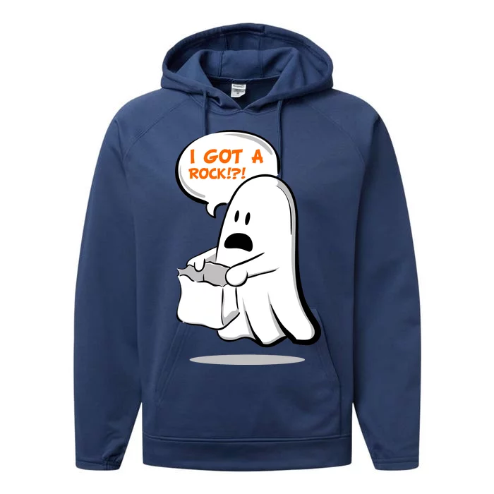 I Got A Rock!?! Halloween Ghost Trick or Treat Performance Fleece Hoodie