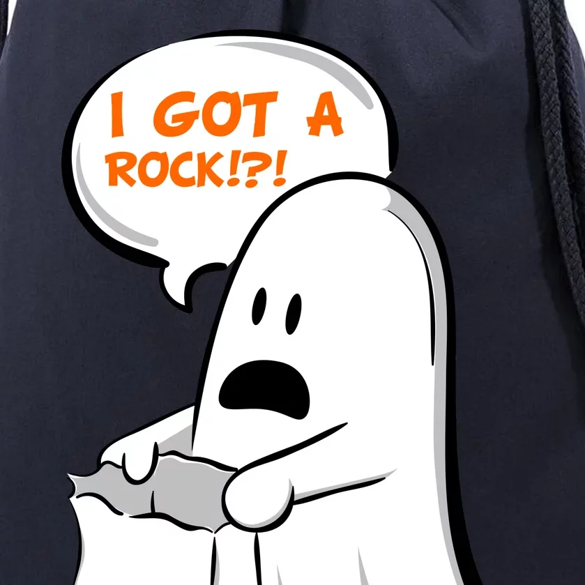 I Got A Rock!?! Halloween Ghost Trick or Treat Drawstring Bag