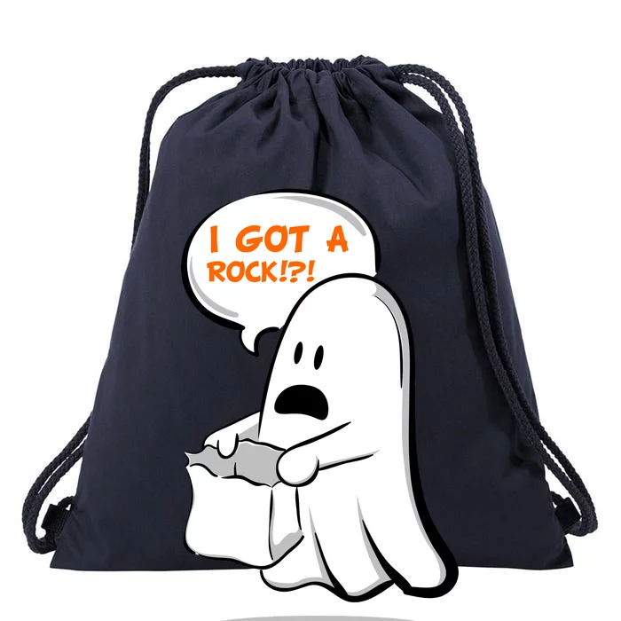 I Got A Rock!?! Halloween Ghost Trick or Treat Drawstring Bag