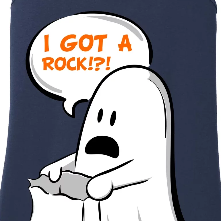 I Got A Rock!?! Halloween Ghost Trick or Treat Ladies Essential Tank