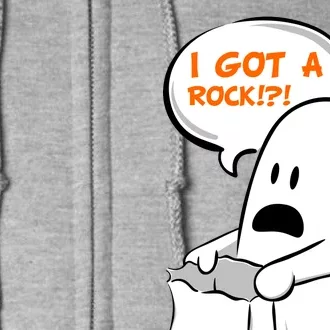 I Got A Rock!?! Halloween Ghost Trick or Treat Full Zip Hoodie