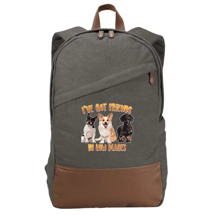 I Got Friends In Low Places Dogs Cotton Canvas Backpack