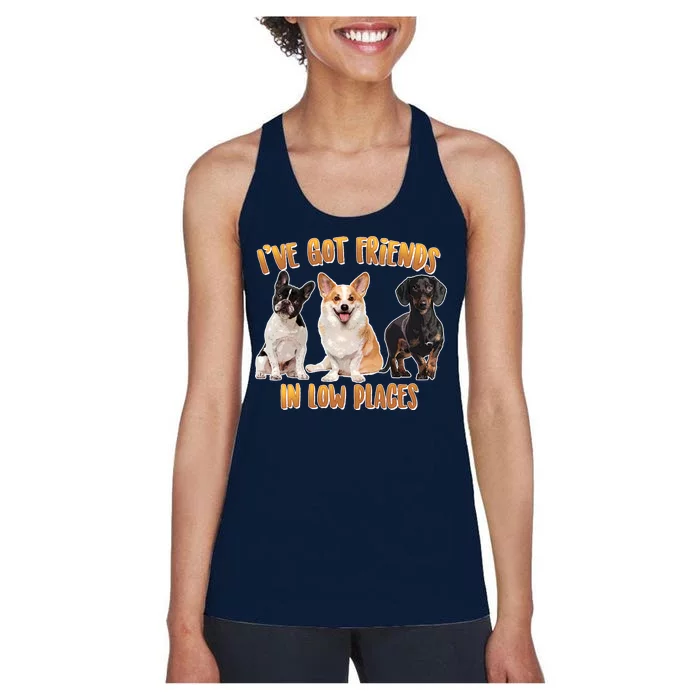 I Got Friends In Low Places Dogs Women's Racerback Tank