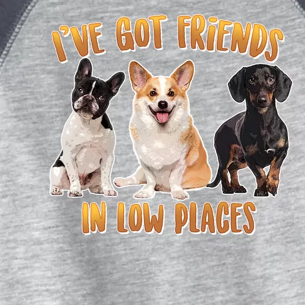 I Got Friends In Low Places Dogs Toddler Fine Jersey T-Shirt