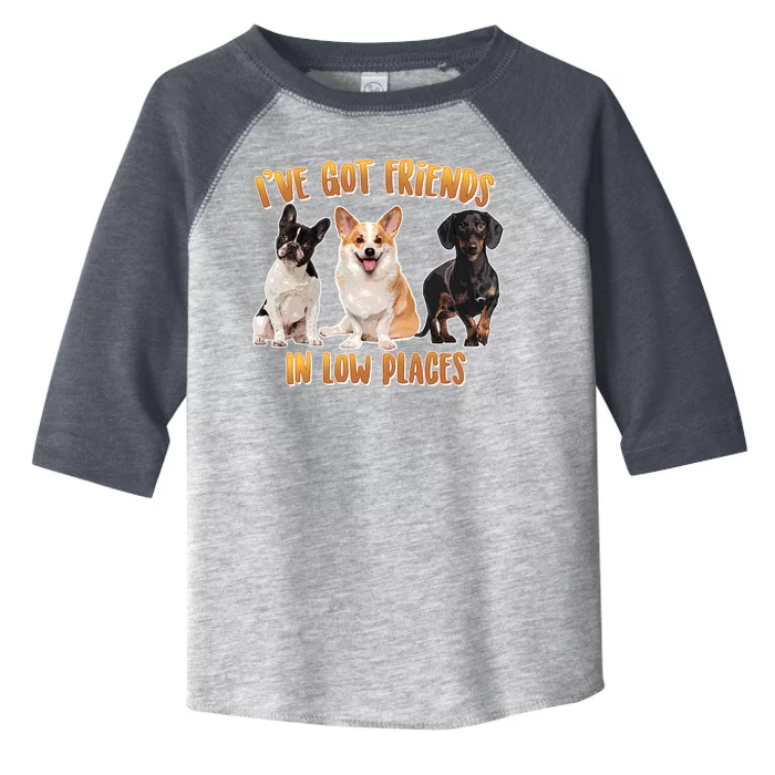 I Got Friends In Low Places Dogs Toddler Fine Jersey T-Shirt