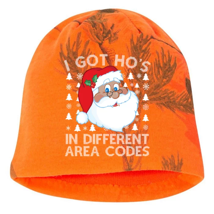 I Got Ho's In Different Aera Codes Santa Claus Ugly Christmas Kati - Camo Knit Beanie