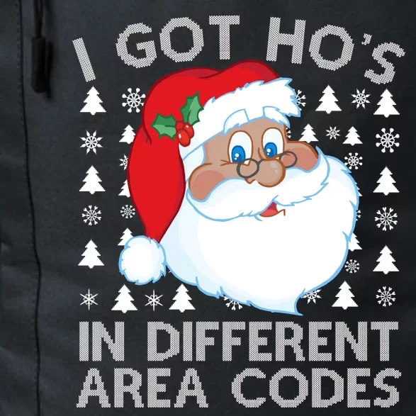 I Got Ho's In Different Aera Codes Santa Claus Ugly Christmas Daily Commute Backpack