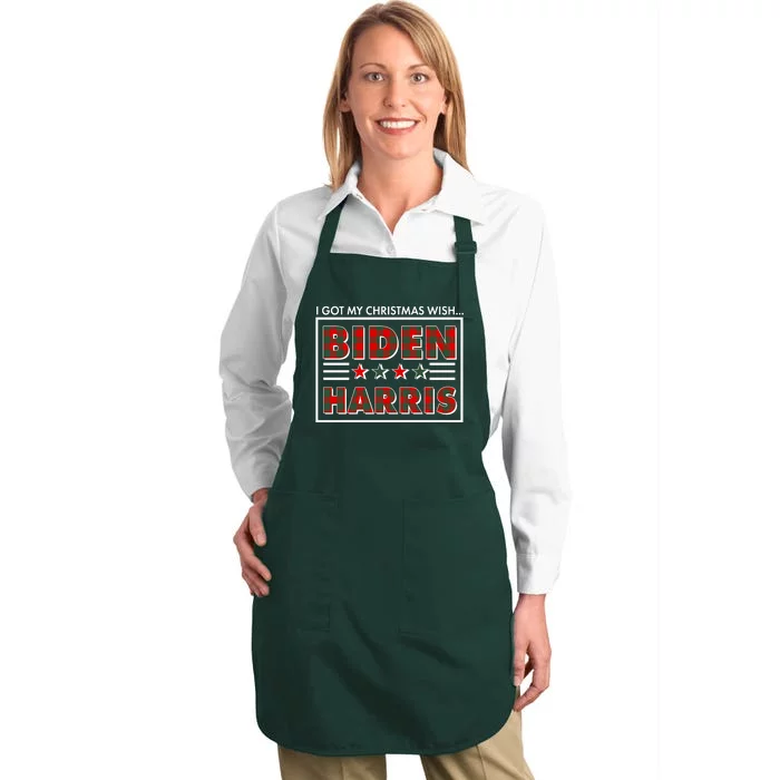 I Got My Christmas Wish Biden Harris Buffalo Plaid Full-Length Apron With Pocket