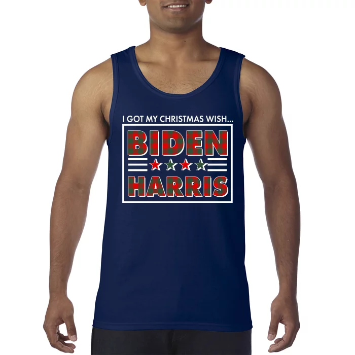 I Got My Christmas Wish Biden Harris Buffalo Plaid Tank Top