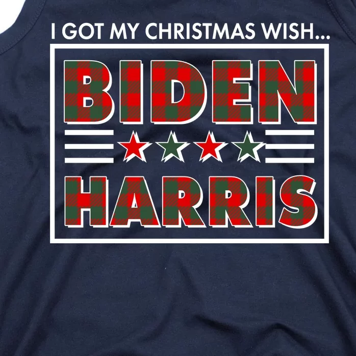 I Got My Christmas Wish Biden Harris Buffalo Plaid Tank Top