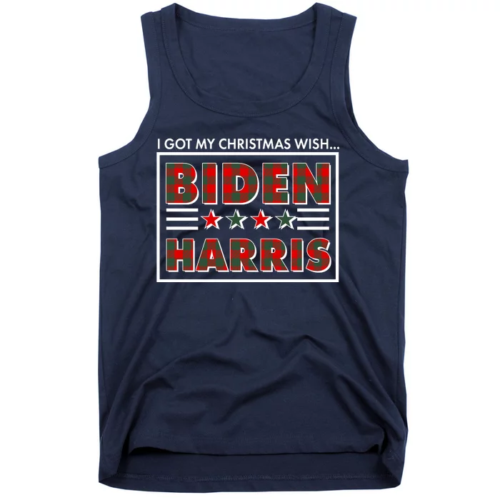 I Got My Christmas Wish Biden Harris Buffalo Plaid Tank Top