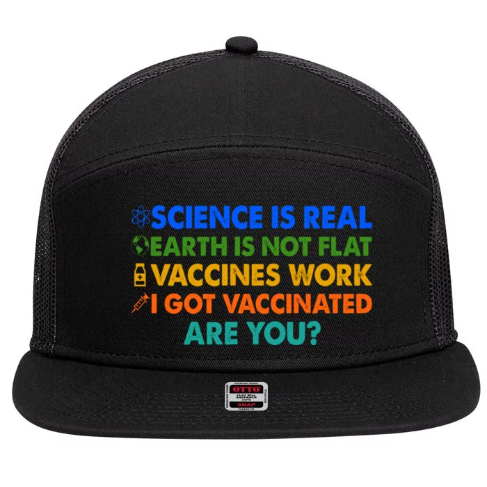 I Got Vaccinated Are You? Vaccine Shot 7 Panel Mesh Trucker Snapback Hat