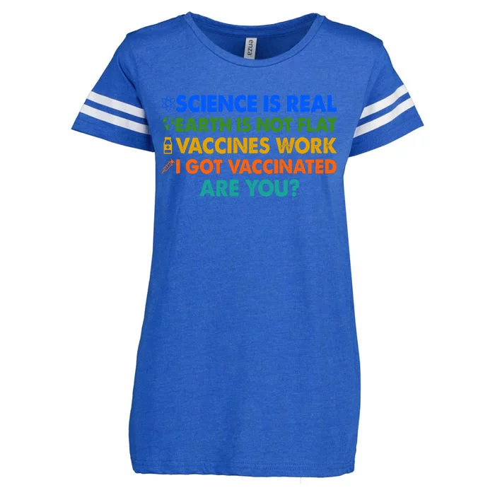 I Got Vaccinated Are You? Vaccine Shot Enza Ladies Jersey Football T-Shirt