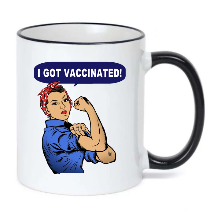 I Got Vaccinated We Can Do It Girl Black Color Changing Mug