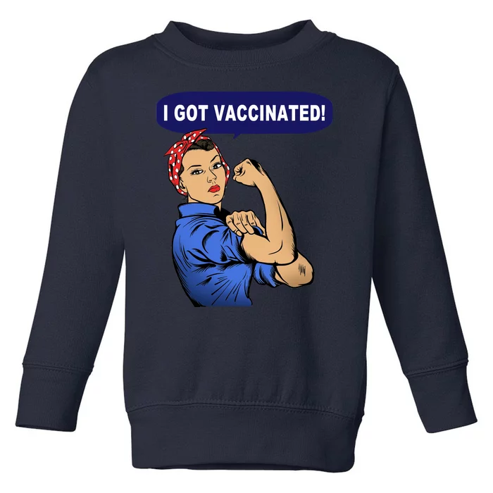 I Got Vaccinated We Can Do It Girl Toddler Sweatshirt