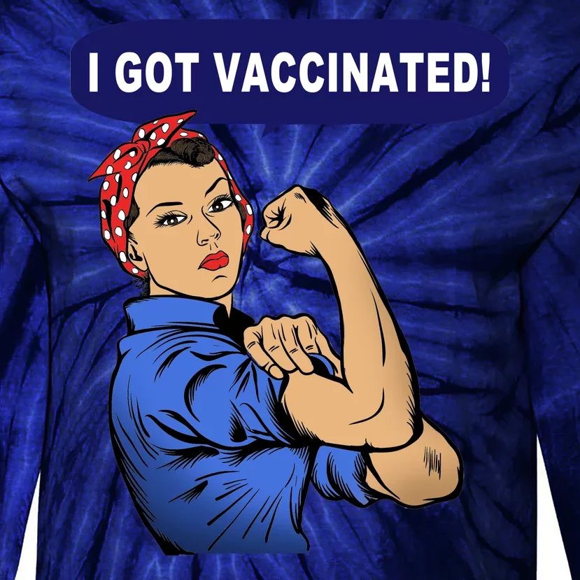 I Got Vaccinated We Can Do It Girl Tie-Dye Long Sleeve Shirt