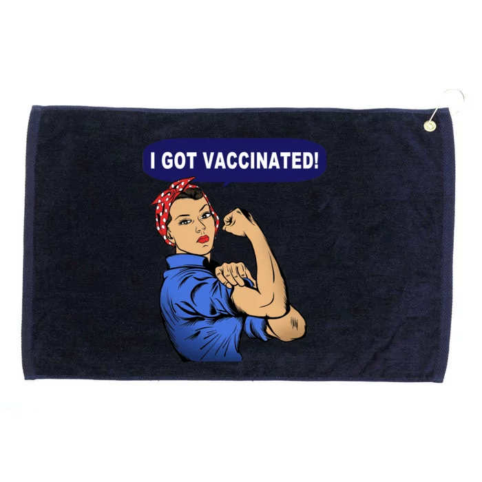 I Got Vaccinated We Can Do It Girl Grommeted Golf Towel