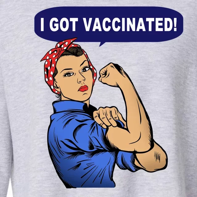 I Got Vaccinated We Can Do It Girl Cropped Pullover Crew