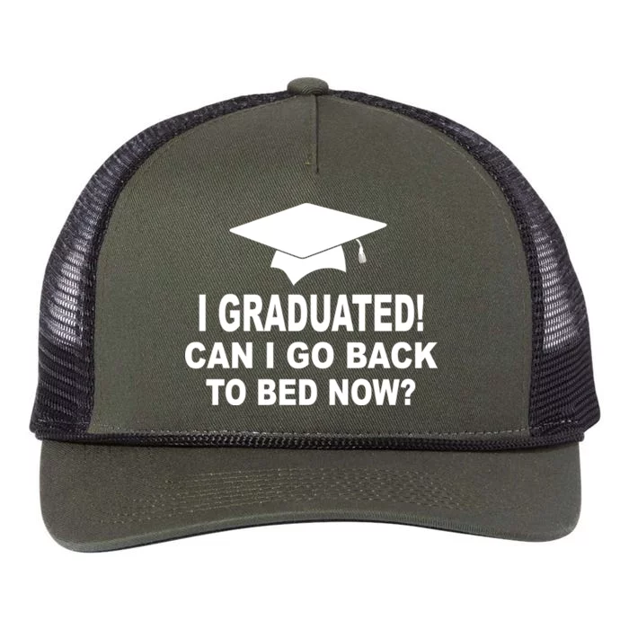 I Graduated! Can I Go Back To Bed Now? Retro Rope Trucker Hat Cap