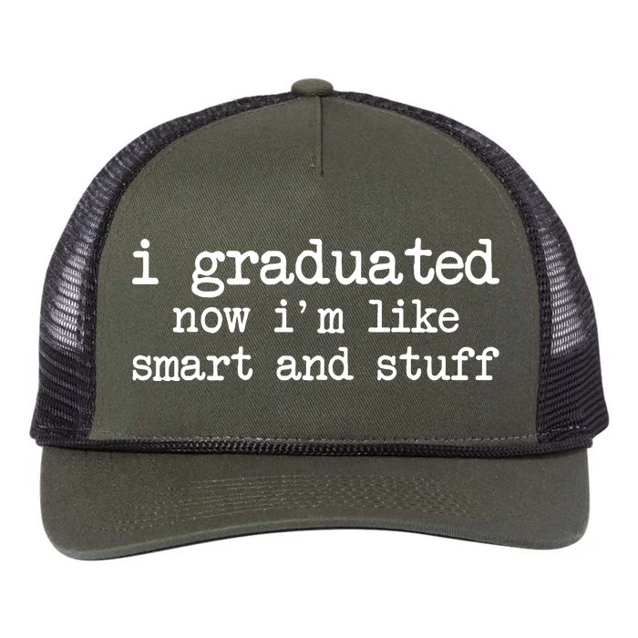 I Graduated Now I'm Like Smart and Stuff Retro Rope Trucker Hat Cap