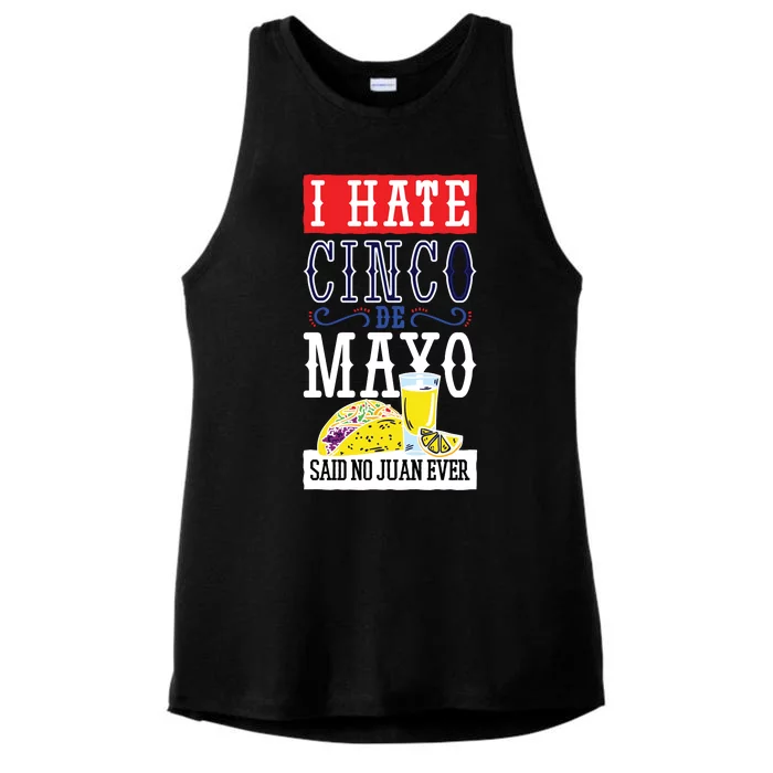 I Hate Cinco De Mayo Said No Juan Ever Ladies Tri-Blend Wicking Tank