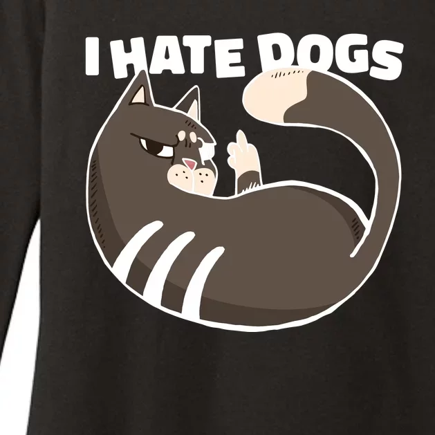 I Hate Dogs Cat Lover Funny Meme Womens CVC Long Sleeve Shirt