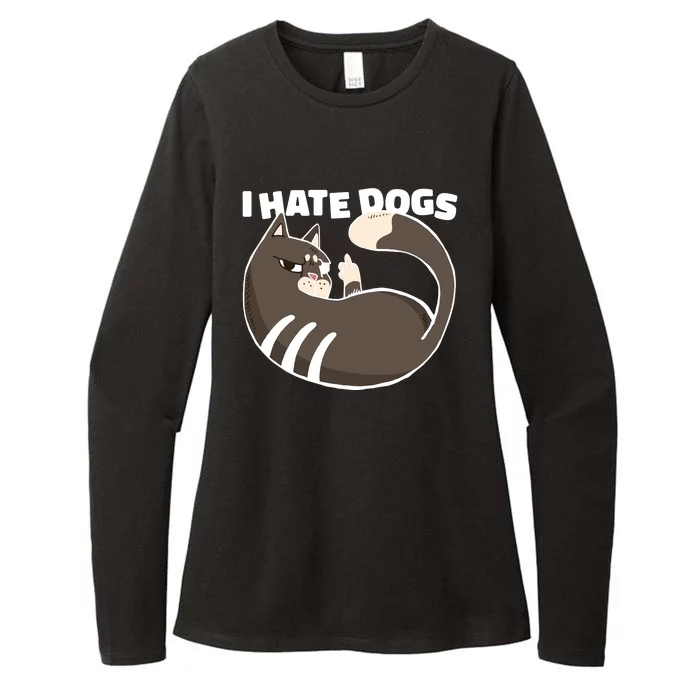 I Hate Dogs Cat Lover Funny Meme Womens CVC Long Sleeve Shirt