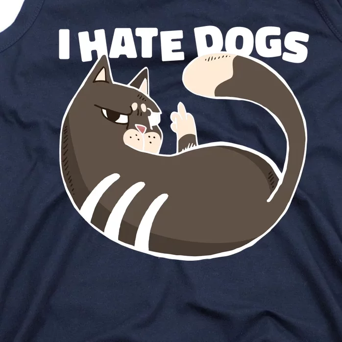 I Hate Dogs Cat Lover Funny Meme Tank Top