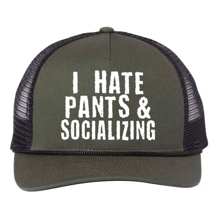 I Hate Pants And Socializing Retro Rope Trucker Hat Cap