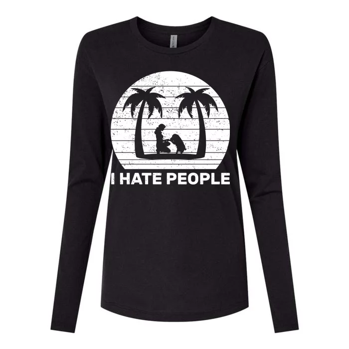 I Hate People Beach Bum Womens Cotton Relaxed Long Sleeve T-Shirt