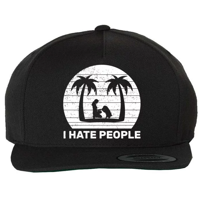 I Hate People Beach Bum Wool Snapback Cap