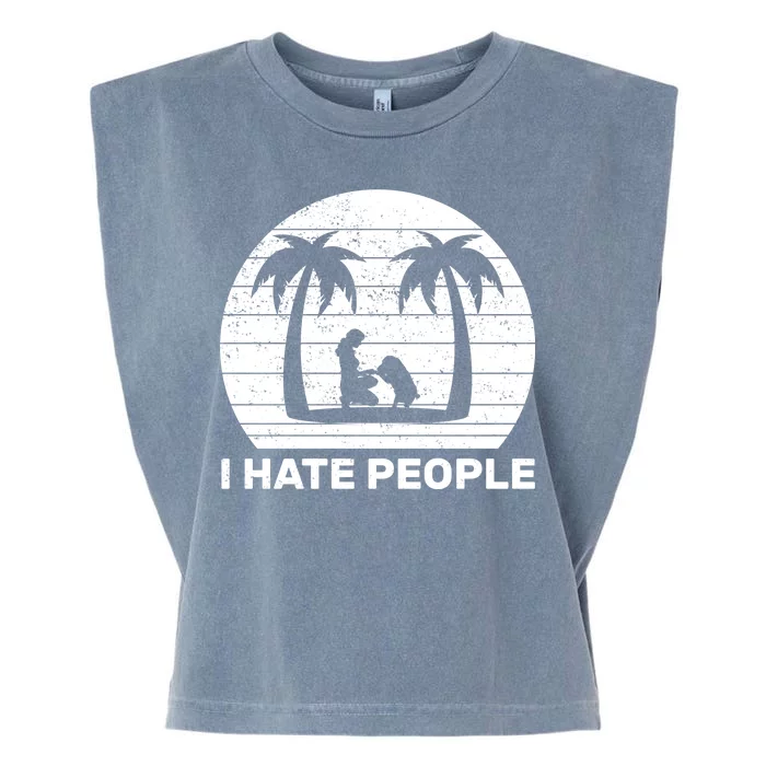 I Hate People Beach Bum Garment-Dyed Women's Muscle Tee