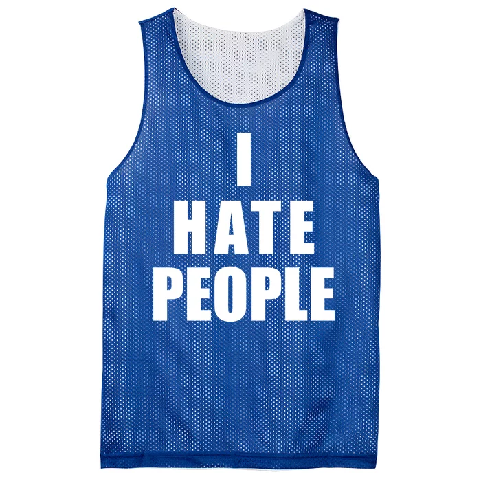 I Hate People Bold Mesh Reversible Basketball Jersey Tank