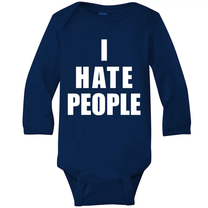 I Hate People Bold Baby Long Sleeve Bodysuit