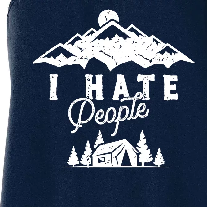 I Hate People Funny Camping Trip Women's Racerback Tank