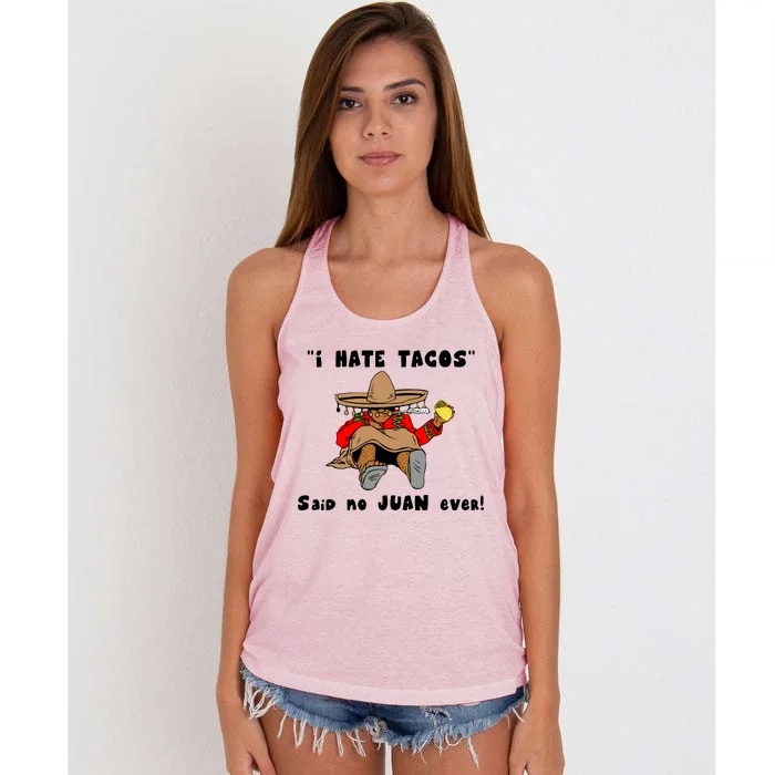 I Hate Tacos Said No Juan Ever Women's Knotted Racerback Tank