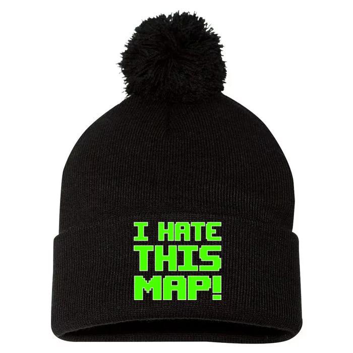 I Hate This Map Funny Gamer Pom Pom 12in Knit Beanie