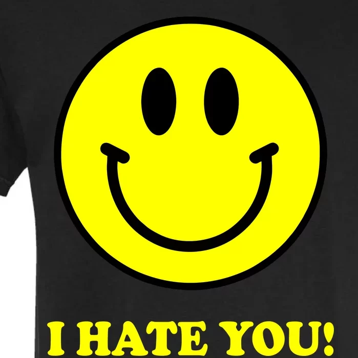 I Hate You Funny Smiley Face Emoji Garment-Dyed Heavyweight T-Shirt