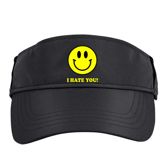 I Hate You Funny Smiley Face Emoji Adult Drive Performance Visor