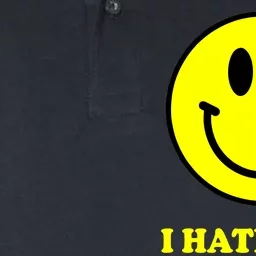 I Hate You Funny Smiley Face Emoji Softstyle Adult Sport Polo