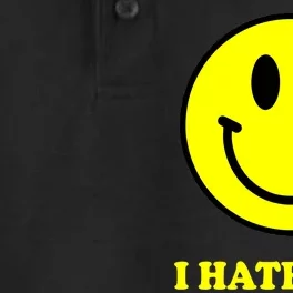 I Hate You Funny Smiley Face Emoji Dry Zone Grid Performance Polo