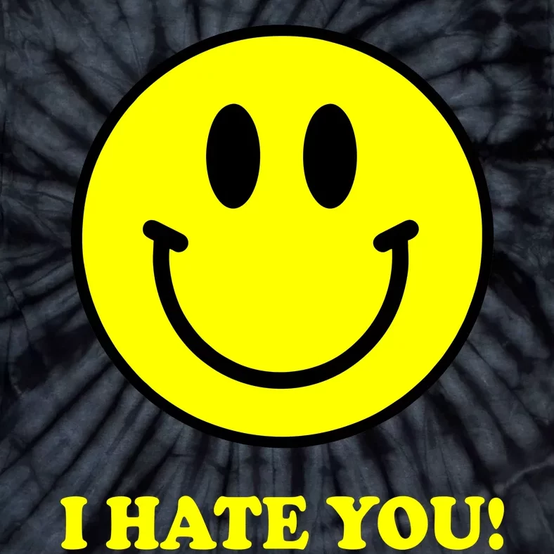 I Hate You Funny Smiley Face Emoji Tie-Dye T-Shirt