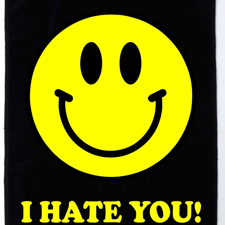 I Hate You Funny Smiley Face Emoji Platinum Collection Golf Towel