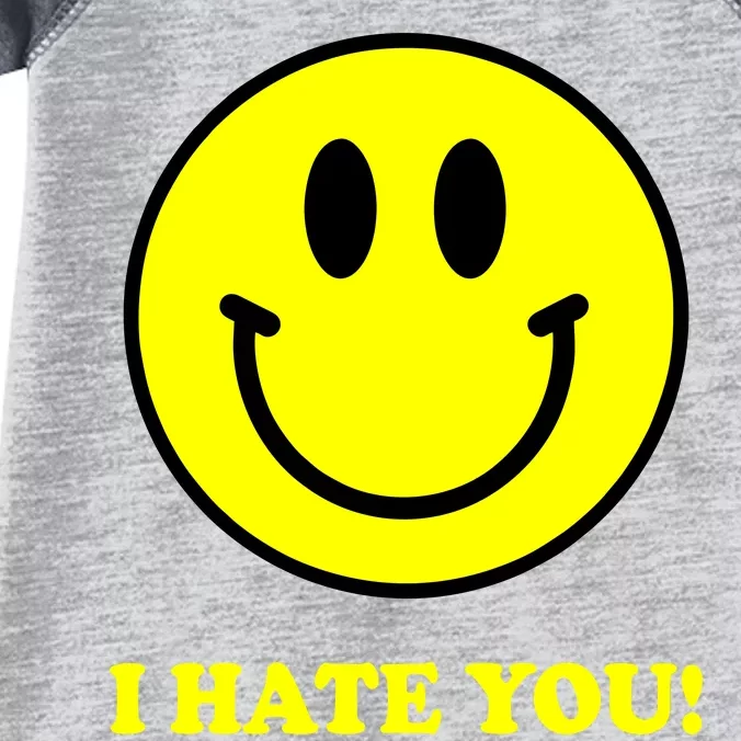 I Hate You Funny Smiley Face Emoji Infant Baby Jersey Bodysuit