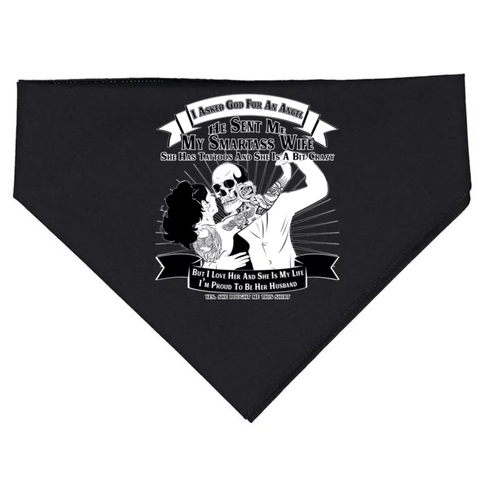 I Have A My Smartass Tattooed Wife USA-Made Doggie Bandana