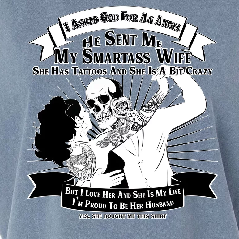 I Have A My Smartass Tattooed Wife Garment-Dyed Women's Muscle Tee