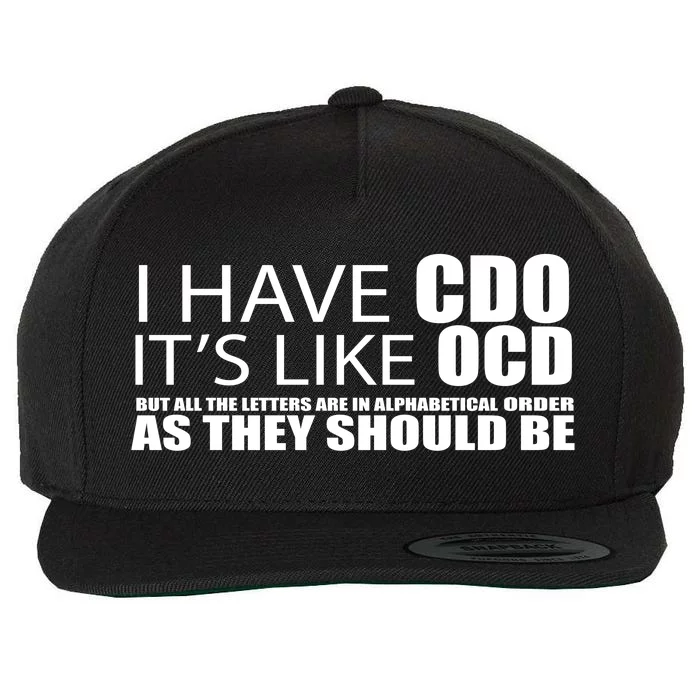 I Have CDO It's Like OCD Funny Sarcastic Wool Snapback Cap