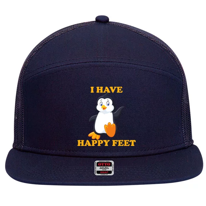 I Have Happy Feet 7 Panel Mesh Trucker Snapback Hat