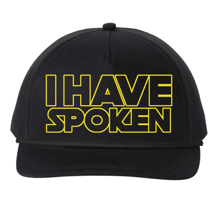 I Have Spoken Movie Slogan Snapback Five-Panel Rope Hat